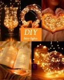 2 Stück Lichterkette Batterie mit Timer 2M 20 LED Kupferdraht Lichterkette