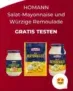 Gratis testen: Homann Salat-Mayonnaise und Würzige Remoulade