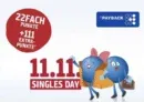 DM Singles Day: 22 Fach Payback Punkte + 111 Punkte extra ab 11,11 € (online – mein DM APP)