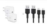 2er Pack AUKEY Schnell-Ladegerät USB C 3.0, je 20W (PA-F1S) + AUKEY USB-C auf USB-A Kabel 2m für 16,19€ inkl. Versand (statt 30€)