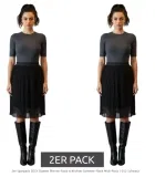 Zegy Damen Plissee-Rock 1052 Schwarz (Gr. S bis L 2ER Sparpack) für 16,98 € inkl. Versand (statt 35,00 €)