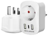 RealMade Reiseadapter UK Adapter mit 2 USB und 1 TYP-C Anschlüssen, England Deutschland Stecker für 4,73 € inkl. Prime-Versand (statt 14,59 €)