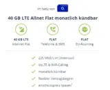 40 GB LTE O2 Allnet FLAT  inkl. VoLTE & WLAN Call für 18,99 € mtl. monatlich kündbar