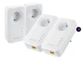 4x Zyxel G.hn 2400 Mbps Powerline Pass-thru Gigabit Ethernet-Adapter (PLA6457)