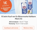 5x Bärenmarke Haltbare Milch 1L  für 3,95 € 🥛 [smhaggle + Real]