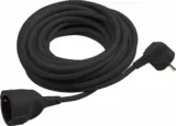 Meister Schutzkontakt-Verlängerung – 5 m Kabel (schwarz, Kunststoffleitung, IP20)