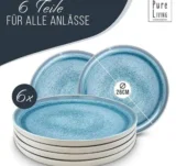 6x Steingut Teller Set aus der Ibiza Serie