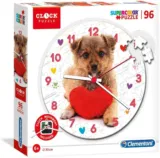 Clementoni 23039 Clementoni-23039-Puzzleuhr „Süßer Welpe“ (96 Teile)