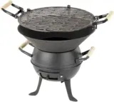 ACTIVA Grillfass aus Gusseisen und Stahl (höhenverstellbarer Gusseisen Grillrost, Ø 35cm)