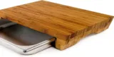 cleenbo® Schneidebrett mit Auffangschale „Style Bamboo“ (43 x 29 x 7 cm)
