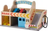 Melissa & Doug Holzspielzeug – Tankstelle mit Parkhaus