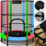 Kesser Trampolin (140x140x165 cm Kids Randabdeckung gepolstert Gummiseil Federung Sicherheitsnetz) – für 79,99€ inkl. Versand statt 99,80€