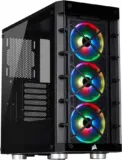 Corsair iCUE 465X RGB Mid-Tower ATX Smartes Gehäuse (gehärtetes Glas, 3 integrierte LL120 RGB Lüfter, vielseitige Kühloptionen) schwarz