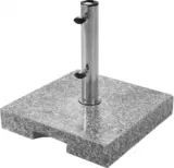 Doppler Granit Sockel 25kg – Sonnenschirmständer mit Edelstahlrohr, 37 x 38 x 5.5 cm