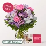FloraPrima Blumenstrauß „Zauberhaft“ + Vase + Hotelgutschein (bis 150€ 1 Übernachtung für 2 Personen)