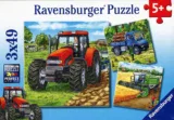 Ravensburger Kinderpuzzle – 09388 Große Landmaschinen – Puzzle für Kinder ab 5 Jahren, mit 3×49 Teilen