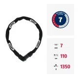ABUS Kettenschloss Tresor 1385 – Zahlenschloss aus gehärtetem Stahl (7mm, 110cm)
