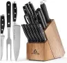 ACOQOOS Messerblock Set 17 teilig Messerset mit Holzblock für 27,99 € inkl. Prime-Versand (statt 50,00 €)