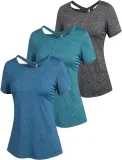 ADOME Damen Sport Fitness T-Shirt Kurzarm 3er Pack (11 Farbenkombinationen, Gr. S bis XXL) für 18,19 € inkl. Prime-Versand (statt 25,99 €)