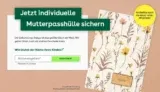 Gratis: Mutterpasshülle mit Wunschnamen bestellen lokal Rheinland-Pfalz oder Saarland