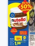 Nutella (450g) zum Tiefstpreis bei LIDL für 1,88 € (4,18 pro Kilo)