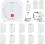 16-teiliges Alarm Set Kabelgebundene Sirene, Tür- und Fenstersensoren 5/2,4G WLAN (5/2,4G WLAN/ Kompatibel mit Alexa Assistent) für 22,46 € inkl. Prime-Versand (statt 70,00 €)