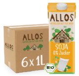 Allos Bio Sojadrink ohne Zucker 1 Liter (6 Stück) für 9,27 € inkl. Prime-Versand (statt 13,74 €)