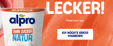 Alpro ohne Zucker Produkte Gratis Testen dank Cashback
