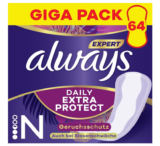 3x Always Dailies Extra Protect Slipeinlagen Damen, Normal (64 Binden) Giga Pack ab 5,43 € inkl. Prime Versand (1,81 €/Packung) statt 9,87 €