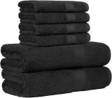 Amazon Basics Handtuch-Set 6 Stück (schwarz) für 21,06 € inkl. Prime-Versand (statt 27,54 €)