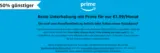 Amazon Prime: 50% Rabatt für ALGII /Sozialpassinhaber/Rundfunkgebührenbefreite für 3,99 € pro Monat