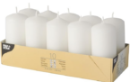 10 Stumpenkerzen Ø 40 mm · 90 mm weiß für 4,75 € (Prime) statt 9,48 €