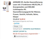 Gutscheinfehler: AMINZER IPL Haarentferner für 14,93€ inkl. Prime-Versand