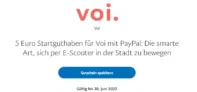 Paypal: 5€ Gratis Guthaben für VOI