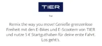 5€ PayPal-Guthaben für Tier E-Bikes und E-Scooter 🛴 (gilt für Entriegelung + Fahrminuten)