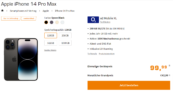 Saturn Tarifwelt: Apple iPhone 14 Pro Max + o2 Mobile XL 280 GB 5G für 62,99 € / Monat + 139,98 € einmalig