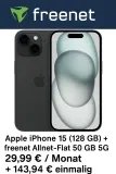 Gomibo: Apple iPhone 15 (128 GB) + freenet Allnet-Flat 50 GB 5G für 29,99 € / Monat + 143,94 € einmalig