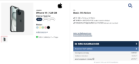 starmobile: Apple iPhone 15 + o2 Basic 30 mit 35 GB LTE für 19,99 € / Monat + 499,89 € einmalig