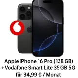 Logitel: Apple iPhone 16 Pro (128 GB) + Vodafone Smart Lite 35 GB 5G für 34,99 € / Monat + 373,99 € einmalig