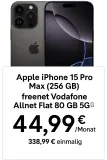 Mediamarkt Tarifwelt: Apple Iphone 16 Pro Max (256 Gb) + Freenet Vodafone Allnet Flat 80 Gb 5G Für 44,99 € / Monat + 338,99 € Einmalig