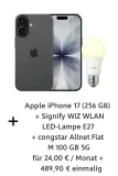 Starmobile: Apple Iphone 17 (256 Gb) + Signify Wiz Wlan Led-Lampe E27 + Congstar Allnet Flat M 100 Gb 5G Für 24,00 € / Monat + 489,90 € Einmalig