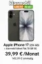 klarmobil: Apple iPhone 17 (256 GB) + klarmobil Allnet Flat 70 GB 5G für 39,99 € / Monat + 149,99 € einmalig