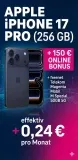 MediaMarkt Tarifwelt: Apple iPhone 17 Pro (256 GB) + 150 € Online Bonus + freenet Telekom Magenta Mobil M Spezial 50GB 5G für 39,95 € / Monat + 494,94 € einmalig