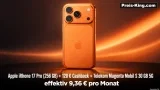 starmobile: Apple iPhone 17 Pro (256 GB) + 120 € Cashback + Telekom Magenta Mobil S 30 GB 5G für 39,95 € / Monat + 484,85 € einmalig