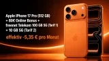 MediaMarkt Tarifwelt: Apple iPhone 17 Pro (512 GB) + 80€ Online Bonus + freenet  Telekom 100 GB 5G (Tarif 1) + 10 GB 5G (Tarif 2) für 54,94 € / Monat + 145,94 € einmalig
