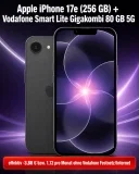 Logitel: Apple iPhone 17e (256 GB) + 50 € Vodafone Guthaben + Vodafone Smart Lite Gigakombi 80 GB 5G für 29,99 € / Monat + 1,00 € einmalig