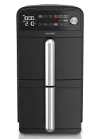 ARENDO Heißluftfritteuse mit 2 Kammern Übereinander XXL Doppelkammer Airfryer (11L)