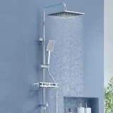 Auralum Regendusche ohne Duscharmatur Edelstahl Duschsystem mit Bohrfree-ablage (3 Farben)
