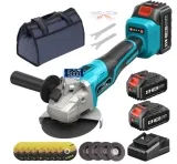 Akku Winkelschleifer (125 mm 21V Winkelschleifer mit 2PCS 4.0Ah Akkus & Ladegerät 9000RPM) für 74,99 € inkl. Versand (statt 119,99 €)