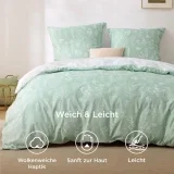 BEDSURE Bettwäsche – Grün Pflanzen (2x80x80 Kissen 3-teilig)
